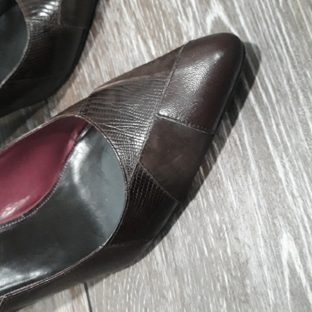 Antonio Melani Patchwork Brown Leather Heels. 8.5 - image 2